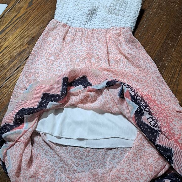 Juniors Size Large Trixxi Sleeveless Spaghetti Strap Floral Maxi Dress Open Back - Picture 6 of 8